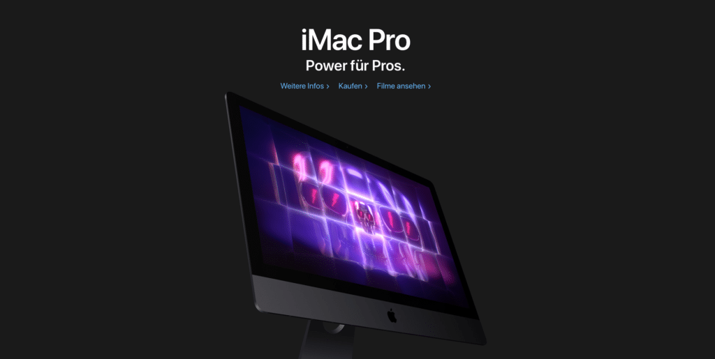 iMac Pro als Beispiel vom guten Design - Marketing Beratung und Webseiten Erstellung München und Starnberg