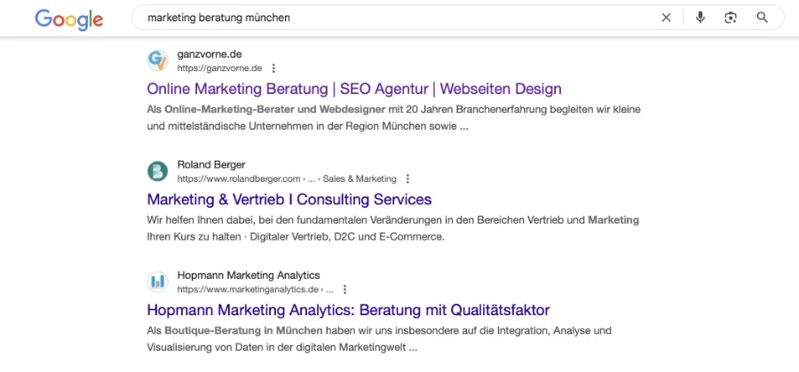 Suchmaschinenoptimierung München - Marketing Beratung München