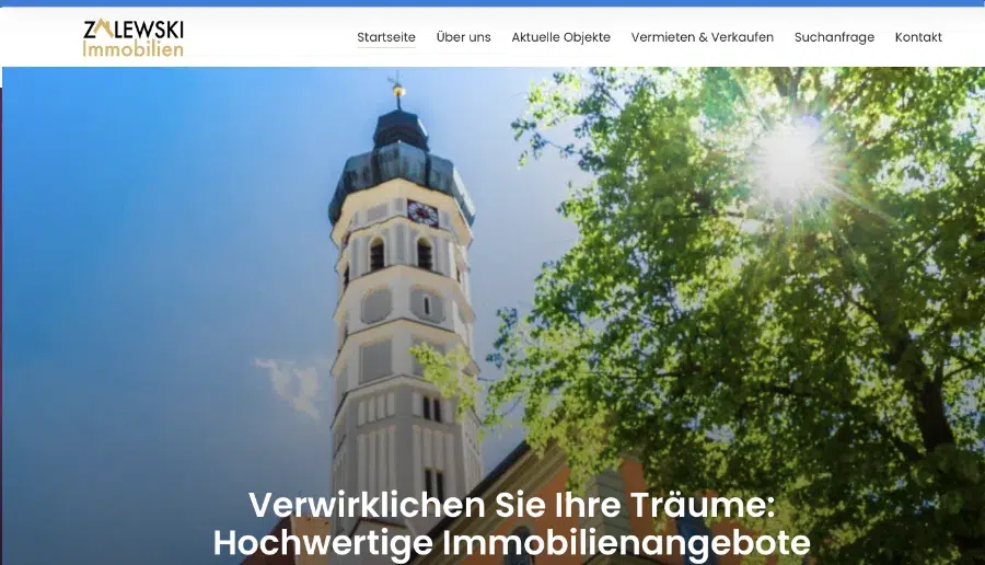 Kunden: Zalewski Immobilien: Marketingagentur München - ganzVORNE