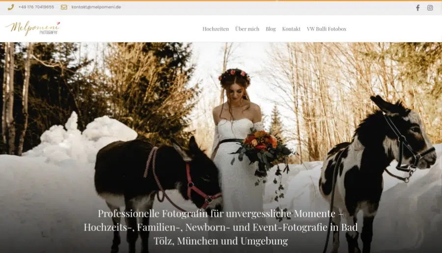 Melpomeni Photography - ganzVORNE Kunden - Online Marketing Beratung und Webseiten